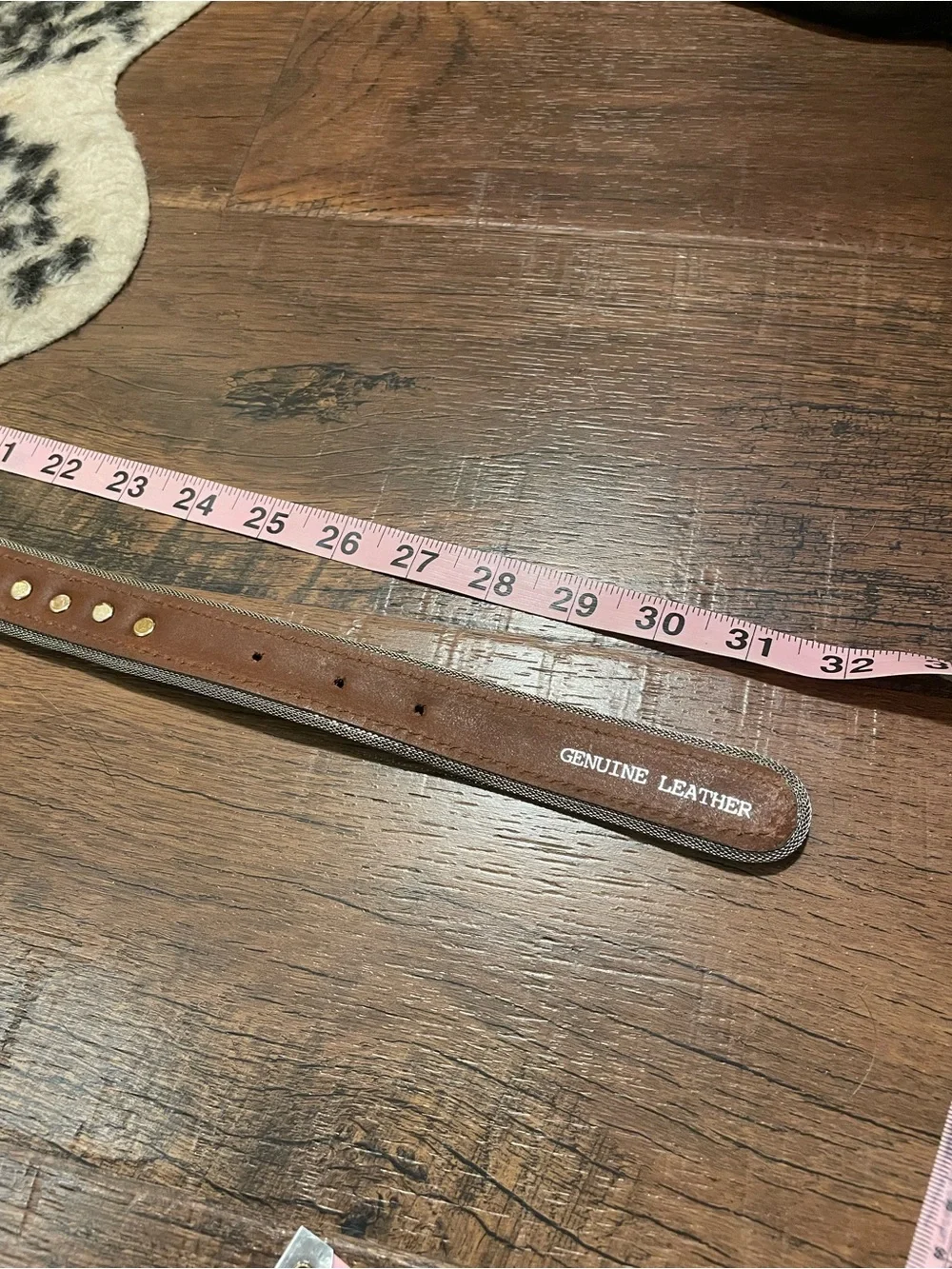 Vintage Metal and Genuine Leather Belt